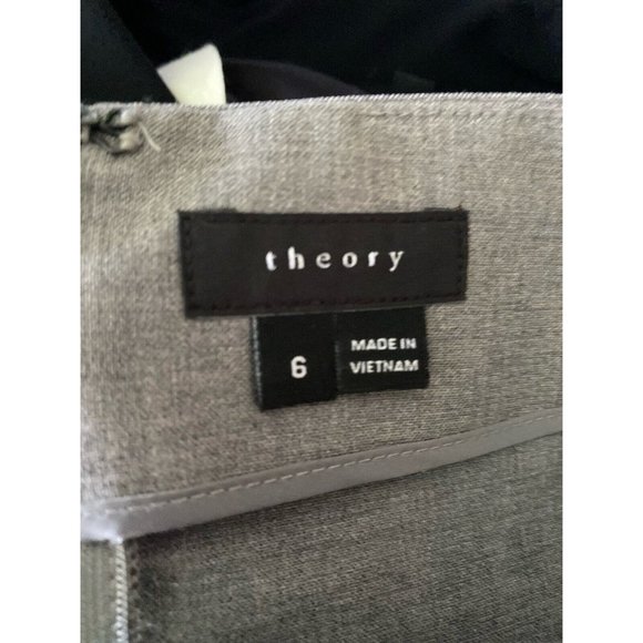 Theory Gray Stretch Wool Spandex Pencil Skirt‎ Size 6 Joanie Style Career EUC - Picture 7 of 16